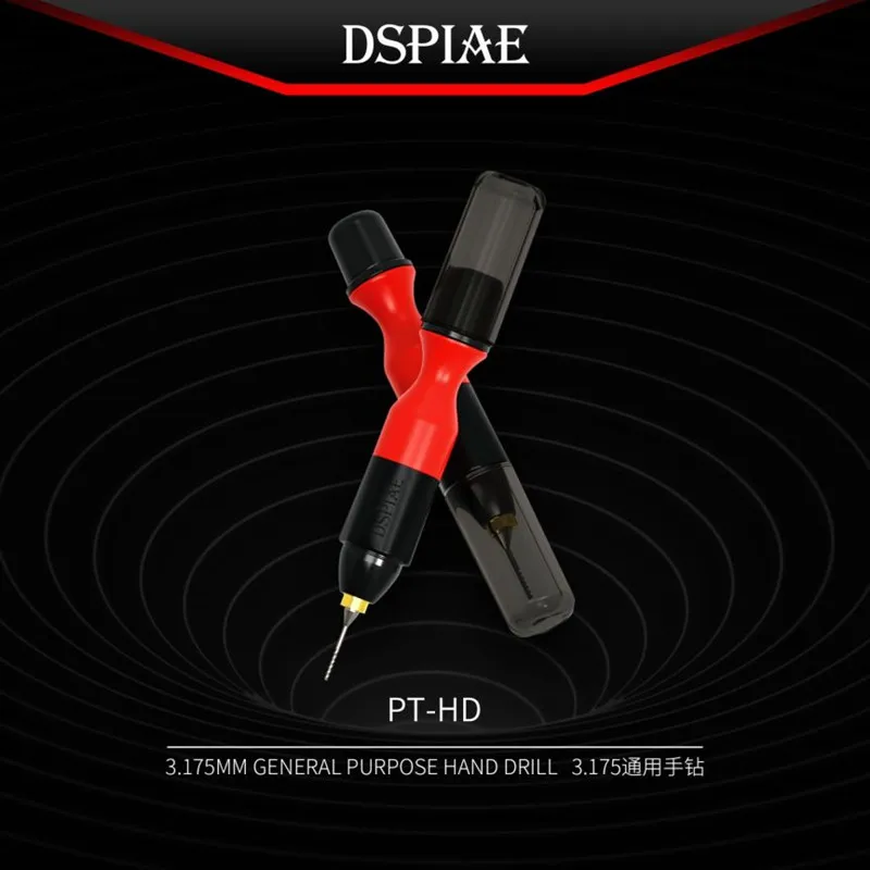 DSPIAE PT-HD 3.175mm General Purpose Hand Drill Contains 5 Tungsten Steel Drill Bits Model Making Hobby Modeling Tools