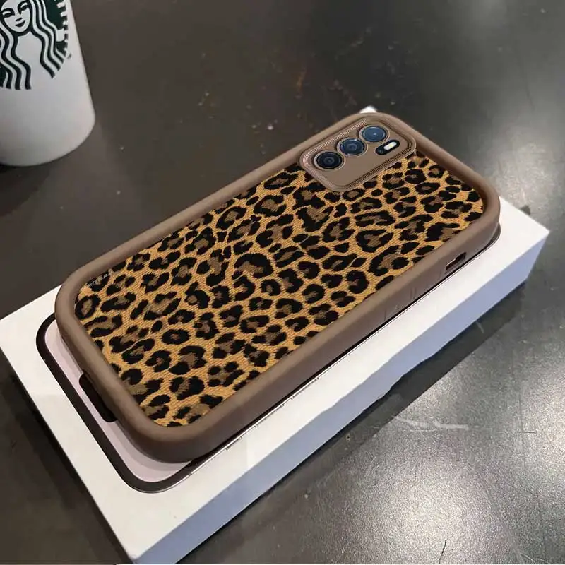 A54S Leopard Elegance Sky Eye Ladder Phone Case For OPPO A54 A52 A38 A36 A35 A33 A32 A31 A18 A17 A16 A15 A12 A9 A8 A5S A1 Cover