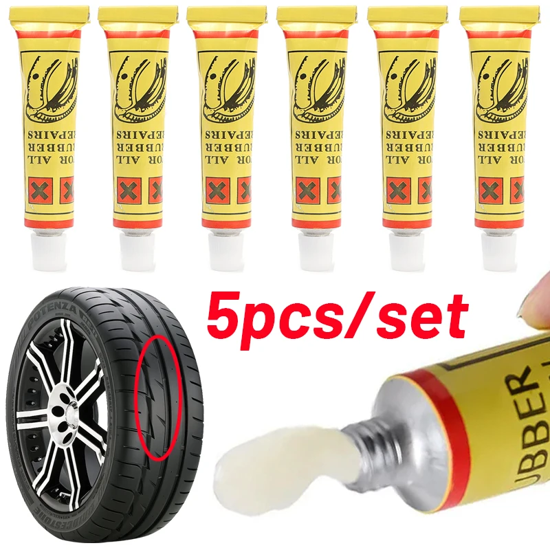 5-1Pcs 7g Car Motorcycle Bicycle Tyre Inner Tube Puncture Repair Glue Non-corrosive Adhesive Instant Strong Bond Repair Tools