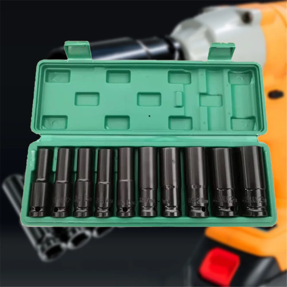 Spanner 1/2 Deep Impact Wrench 8-24mm Socket Set Hexagon 78mm Length Mechanical Workshop Tool Hexs High Carbon Steel Electric