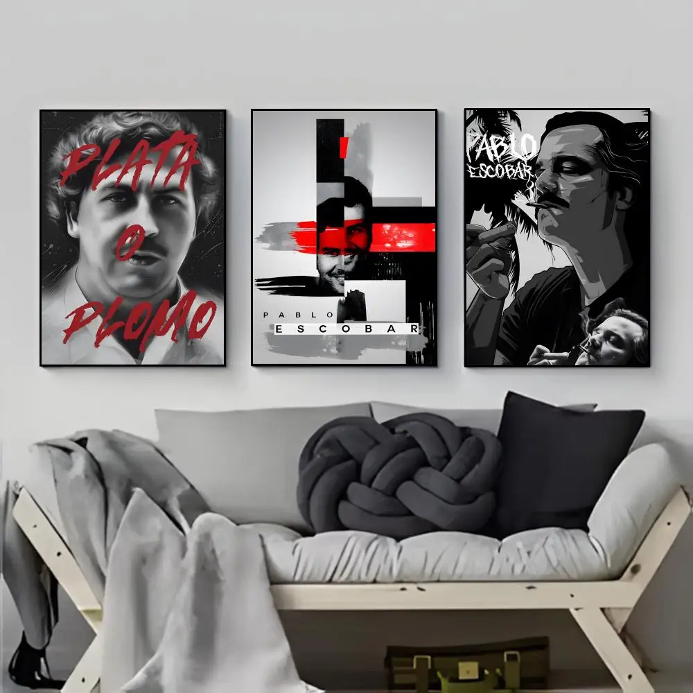P-Pablo E-Escobar Character Legend Retro Vintage Art Poster Poster HD  Waterproof Wall Sticker Bar Living Room Decor Gift