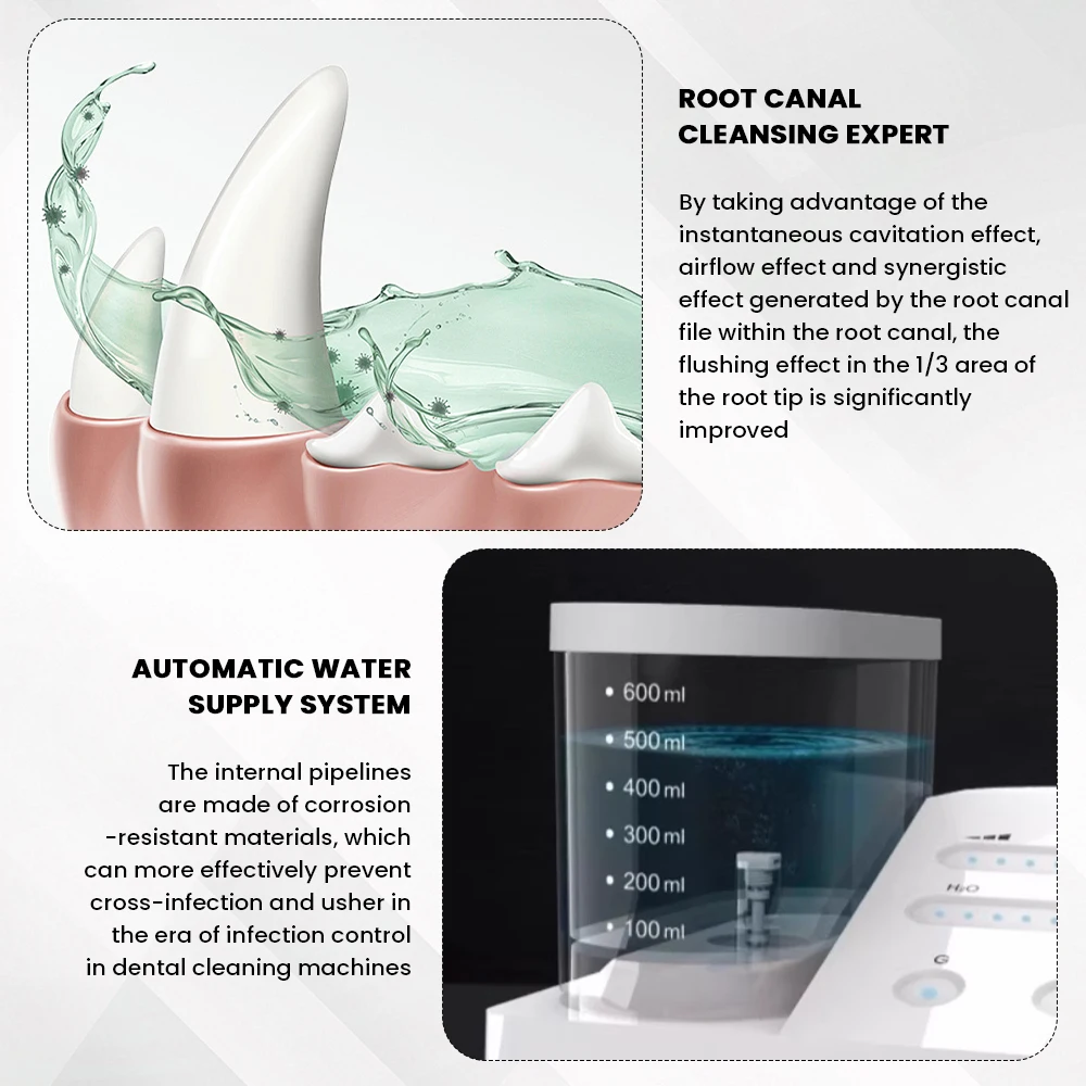 Dental Ultrasound Scaler with LED Water Bottle 8 Tips Self-water supply Periodontics Endo Scaling Teeth Cleaning Machine