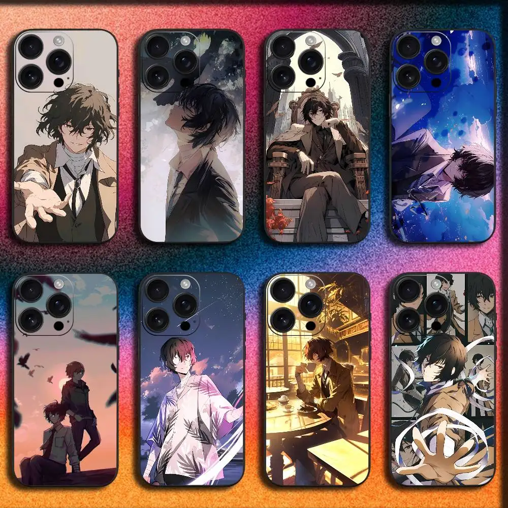 

O-Osamu B-Bungo Dazai Stray Dogs Phone Case For iPhone 17,16,15,14,13,12,11,Pro,Max,Plus,E,SE4,Air,Mini Black Cover