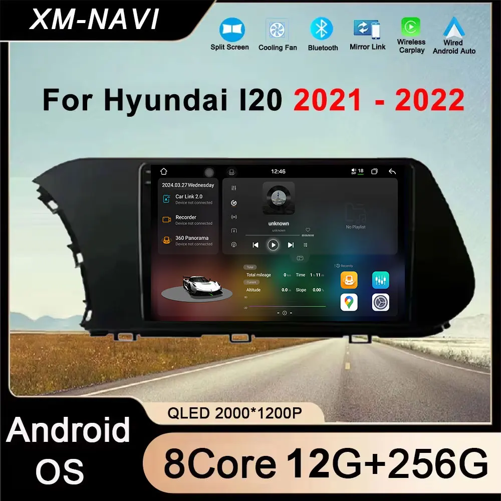 9 Inch Android 16 For Hyundai I20 2021 - 2022 Android AutoCar Radio Multimedia Video Player Navigation GPS 4G+WIFI GPS Stereo