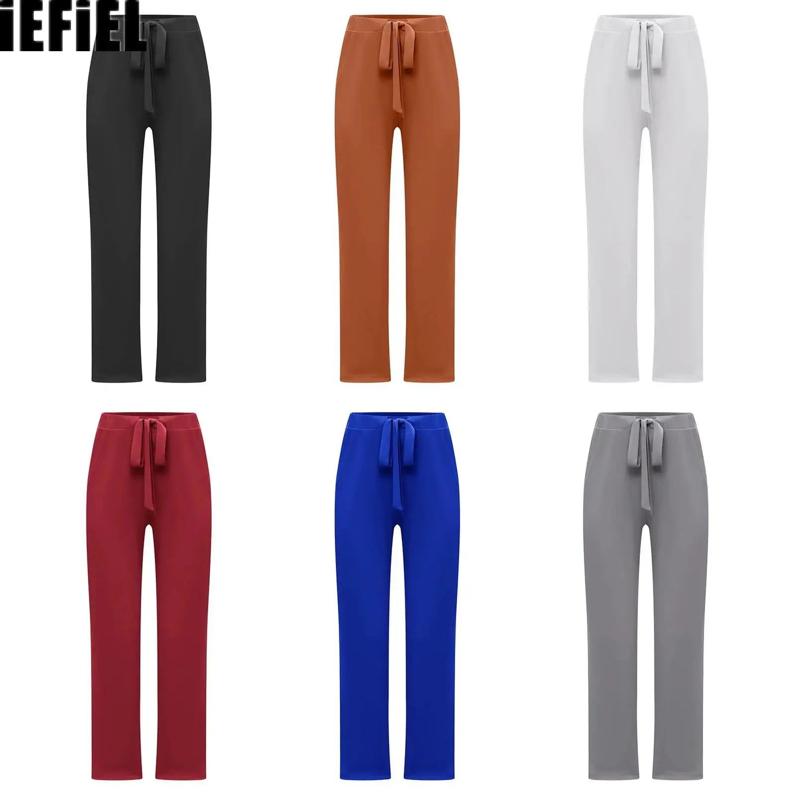 

Kids Boys Solid Color Latin Ballet Pants Drawstring Elastic Waistband Trousers for Dancing Practice Performance