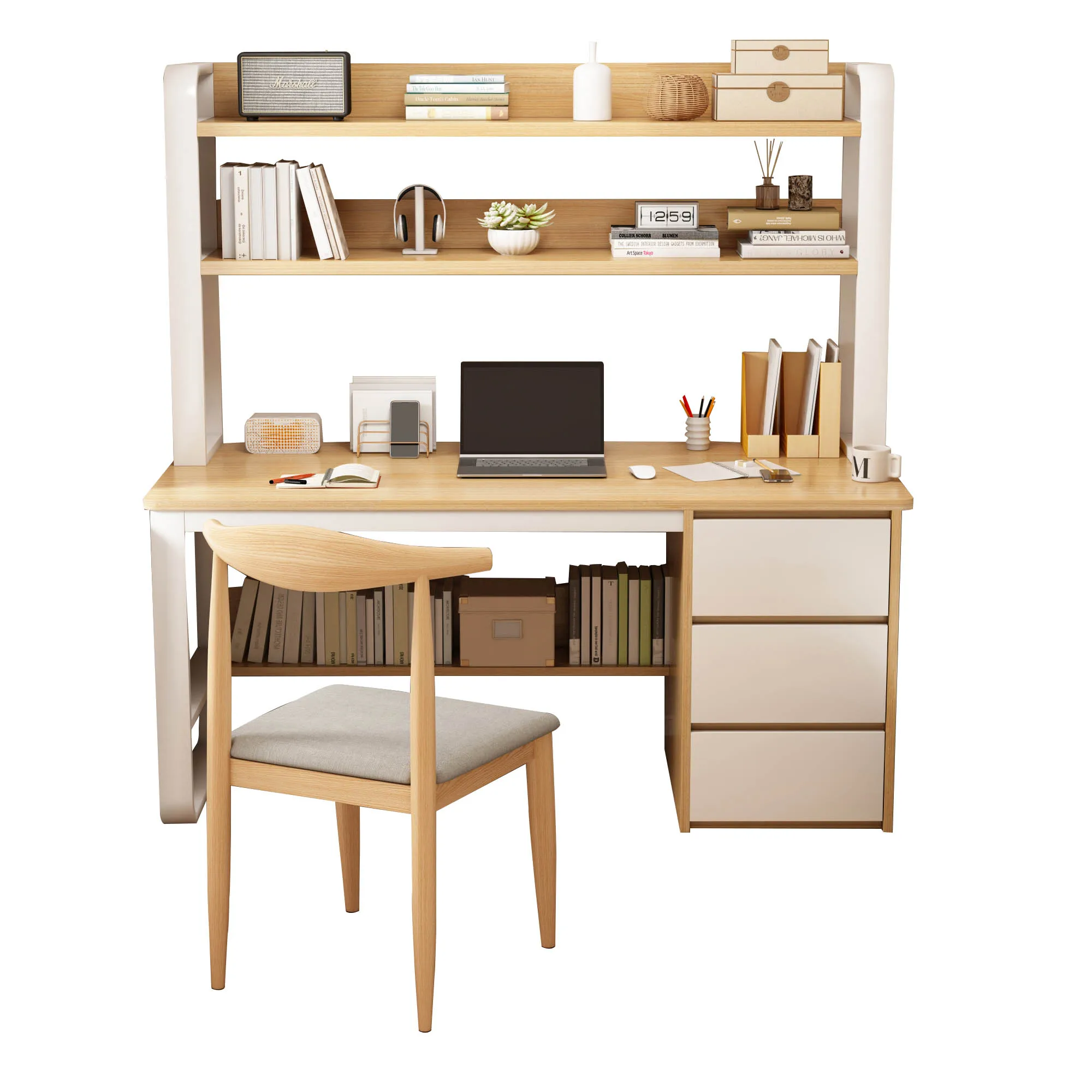 

Computer desk, student desk, desk, workbench and bookshelf are simple and modern.