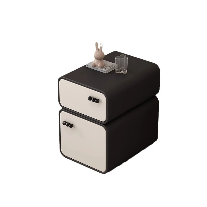 Fitted, premium, creamy, light luxury, ultra-narrow bedside table