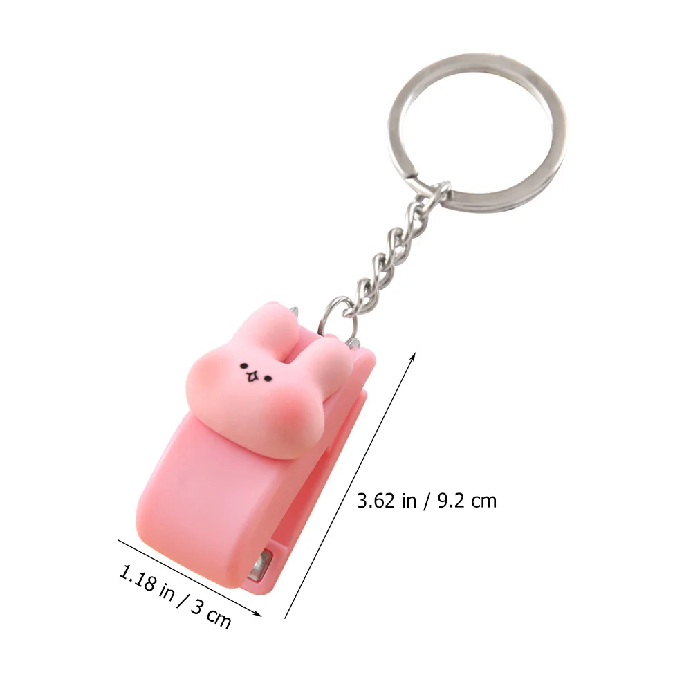 5 Pcs Small Stapler Desk Portable Mini Office Supplies Key Fob Animal Staplers Handheld Press Staples with Chain Household