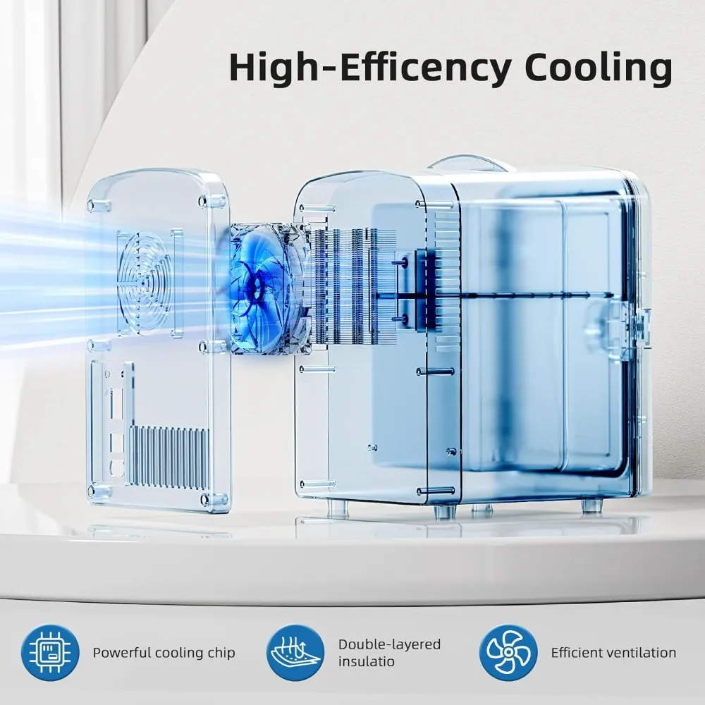 Compact Refrigerator, Portable Mini Fridge, Skin Care 4L Capacity/6 Cans, for Bedroom, Car, Office