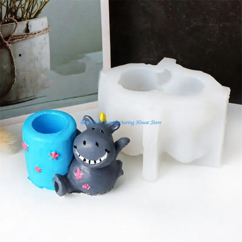 E56A قالب سيليكون قوي ومرن لحوامل الشموع والديكور الجص بزخارف طبيعية ملحقات منزلية للاستخدام اليومي