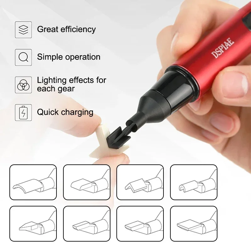 DSPIAE ES-A Reciprocating Sander Electric Grinding Pen with Sanding Heads Sandpaper for Gunpla Plastic Model Hobby DIY Pro Tools