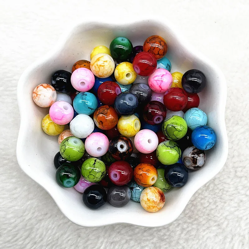 NEW 4 /6 /8 /10 Mm Round Glass Loose Spacer Charm Beads for Jewelry Making Diy Handmade Bracelets Accessories