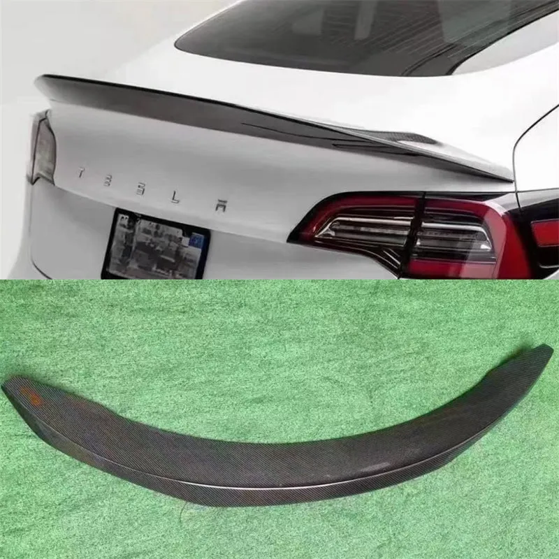 

Для Tesla Model3 настоящее углеродное волокно хвостовое крыло заднее багажник губа автомобильные аксессуары ремонт комплект спойлера