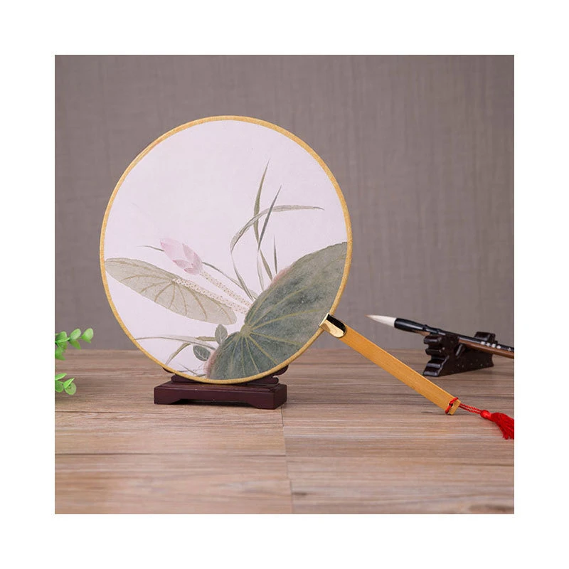 

Ancient literary palace fan retro round, Hanfu silk dough, handmade craft gifts