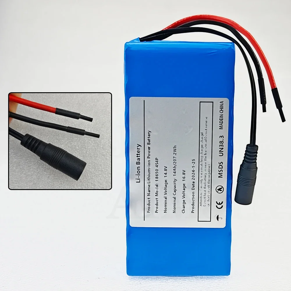 14.8V 14Ah 18650 For LED Night Fishing Lamp Heater Miner Lamp Amplifier Cell，4S4P rechargeable Lithium Battery Pack