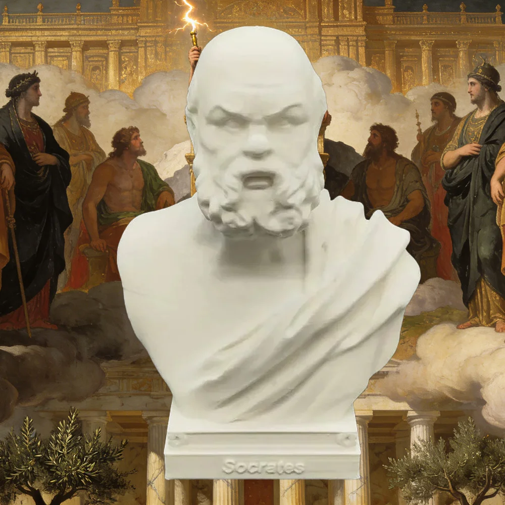 10/15/25cm Socrates Plato Aristotle Bust Model Ancient Greek Philosopher 3D Printed Resin Figurines Blank White Models Gifts view 4