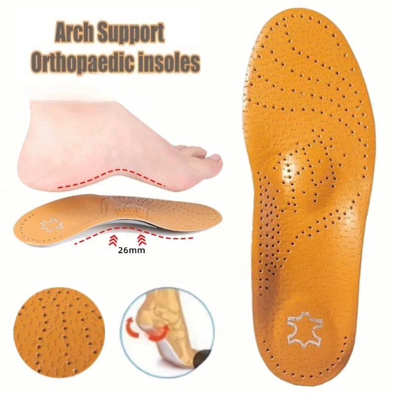 

1Pair Full Orthopedic Shoes Insole Arch Support Insoles for Feet Plantar Fasciitis Shoe Pad Quality Cowhide Comfort Inserts
