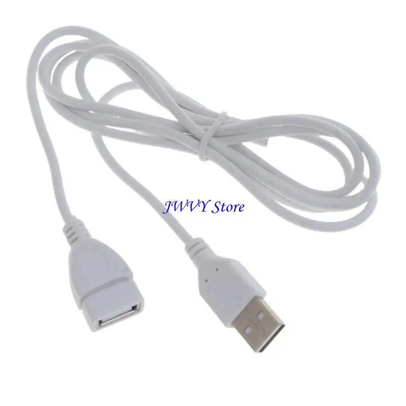 573A 1.5M USB White Cable Male to Female USB Power Cable for USB Lamp USB Fan Printer