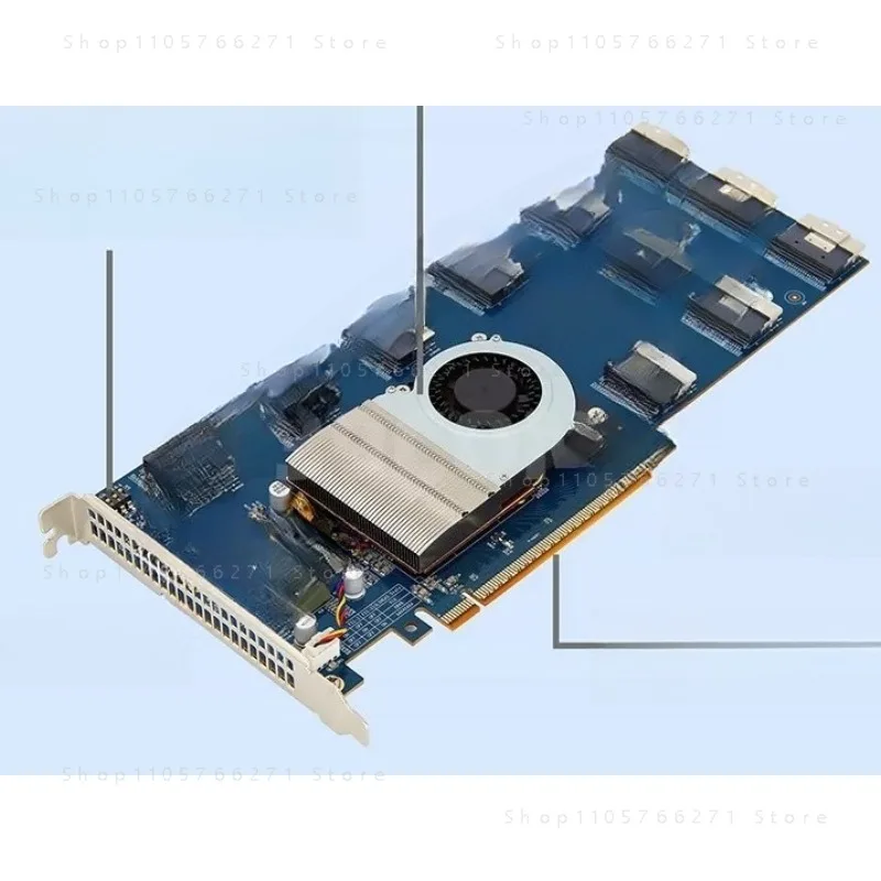 For PLX88096 PCIe 4.0 X16 SFF8654 SlimSAS Adapter For NVMe SSD Multi GPU Workstation Server