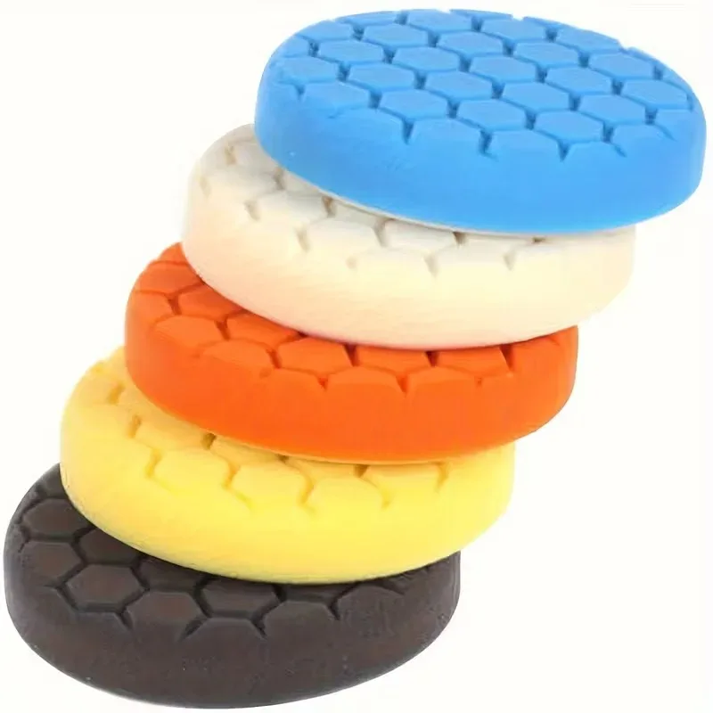5pcs 6/5/4/3 Inch Composite Polishing Sponge Pads for Car Medium-Speed Polishers, Compounding, Polishing & Waxing