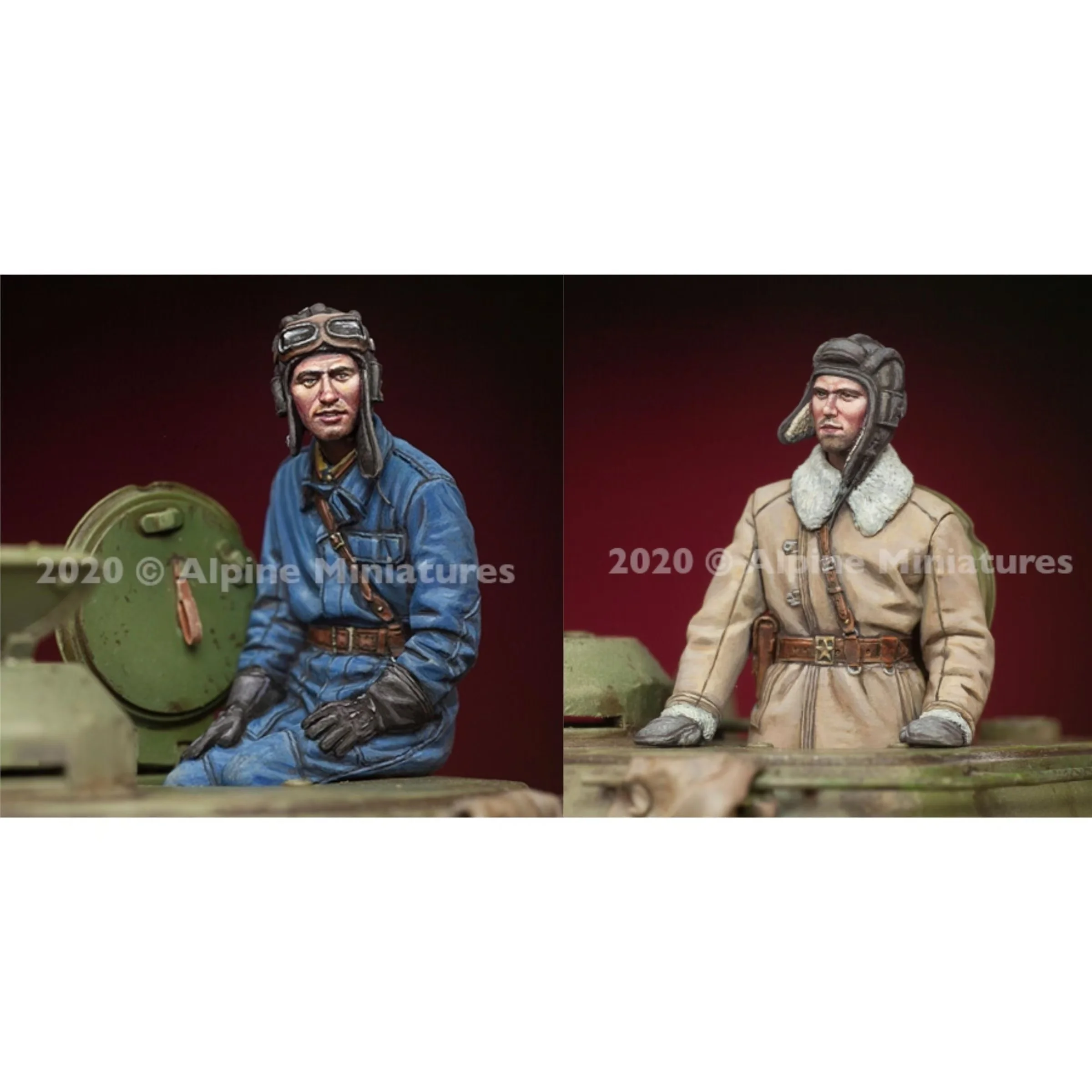 1/35 WWII Army Tank Soldier Resin Model (2-person group) Military Theme Unassembled and Colored