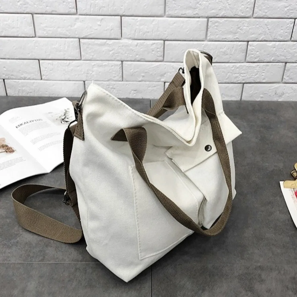 New Canvas Memorial Black Handbag Large Capacity Black Shoulder Bag Tote Bag Women's
