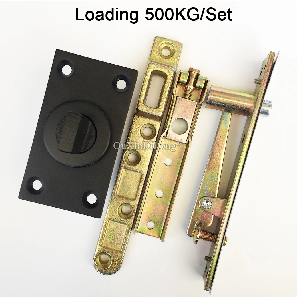 Brand New 1Set Metal Heavy Duty Door Pivot Hinges 360° Rotary Invisible Hidden Door Hinges Install Up and Down Loading 500KG/Set