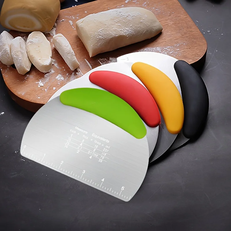 

Measurement Scale, Semi-Circular Flour Cutting Scraper, Baking Dough Cutting Tool, Semi-Circular Dough Cutter with Stainless Ste
