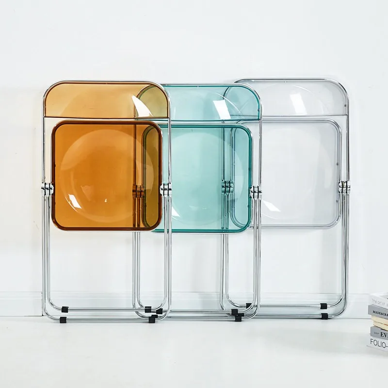 

Nordic leisure dining chairs acrylic transparent folding fashion dining chair interior cadeiras sala de jantar kitchen furniture