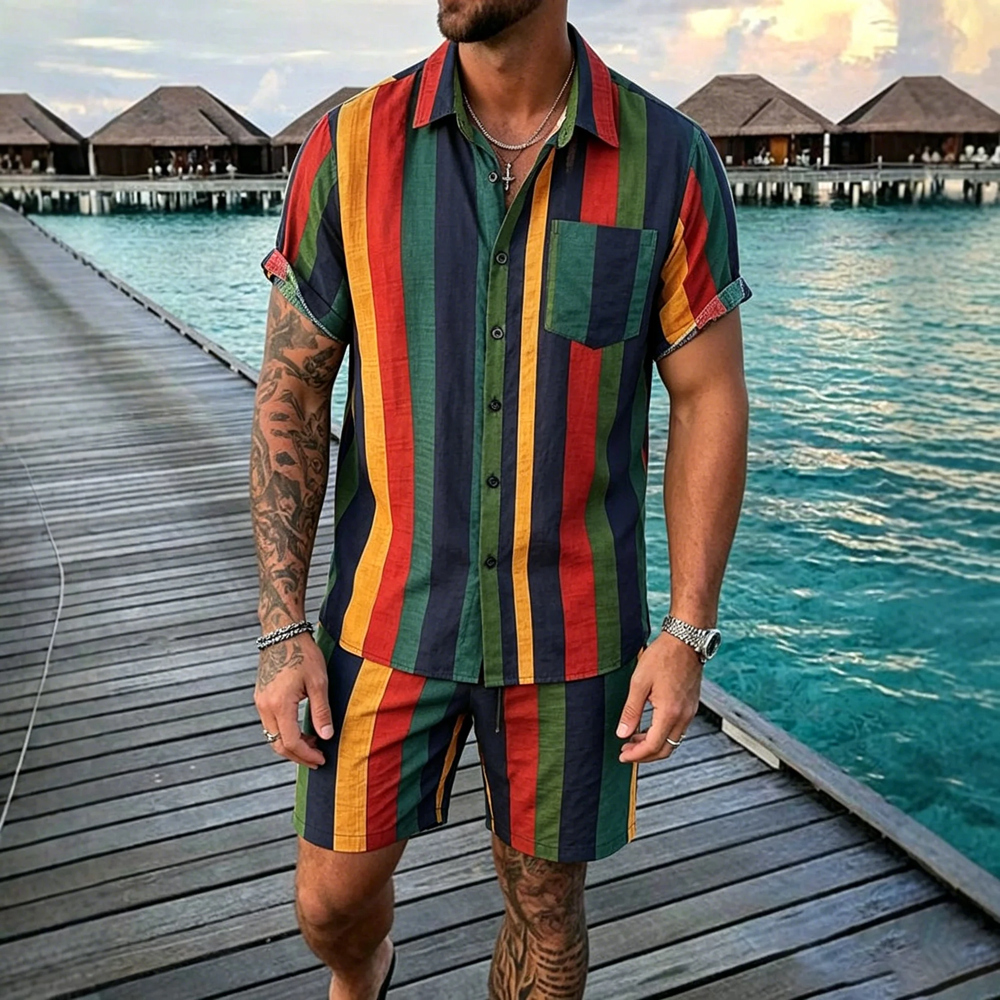 Completo Estivo da Uomo 2 Pezz - Beach Shirt Hawaiian recensione e prezzo