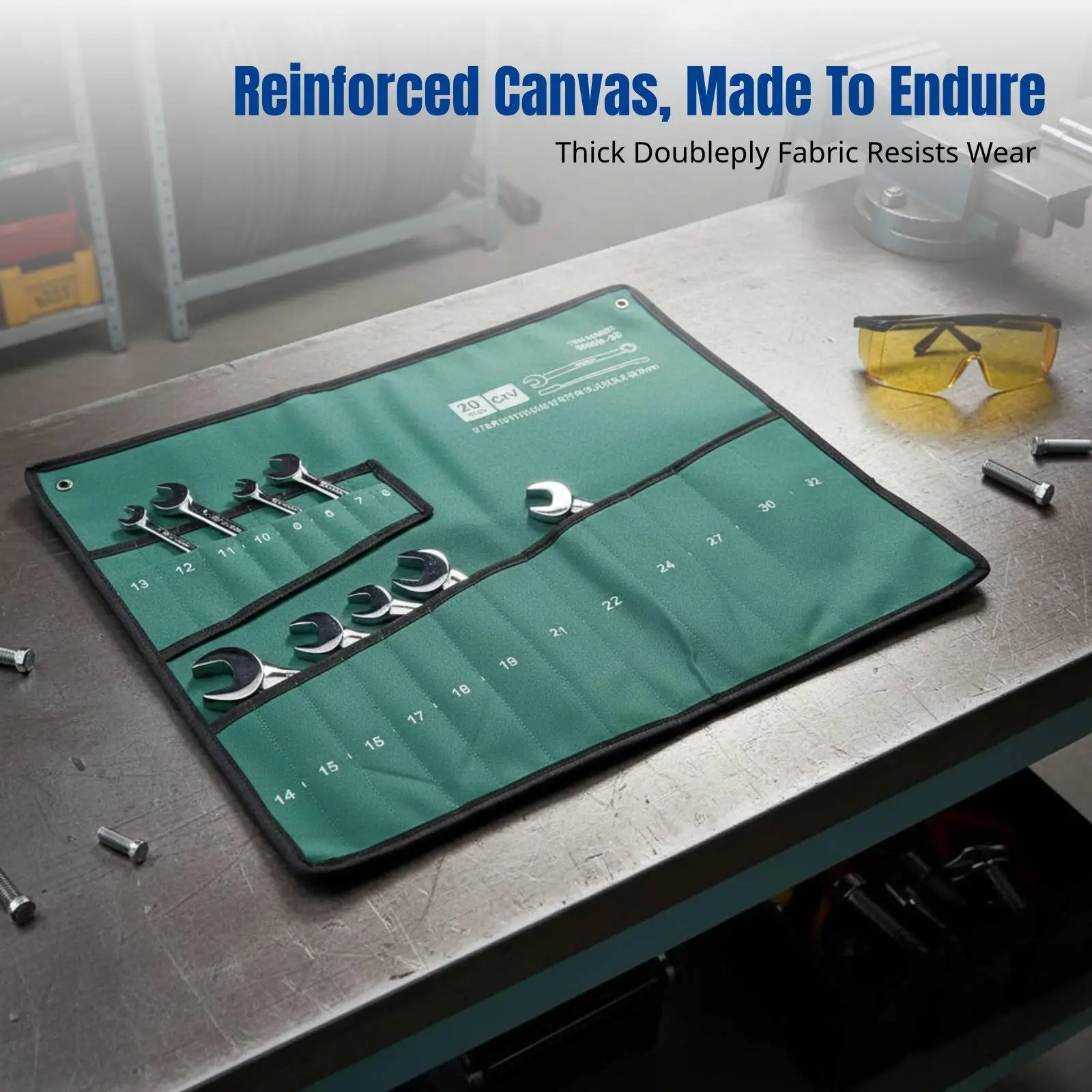 Canvas Tool Bag, Thick Wrench Storage, Multi-Functional Organizer