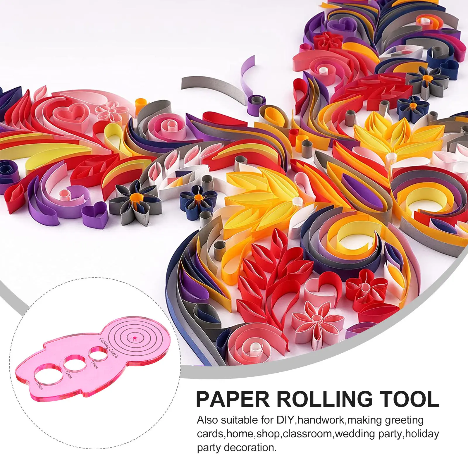 

5Pcs Paper Quilling Tools Premium Plastic DIY Curling Device for Handmade Craft Greeting Cards Wedding Party Decoration