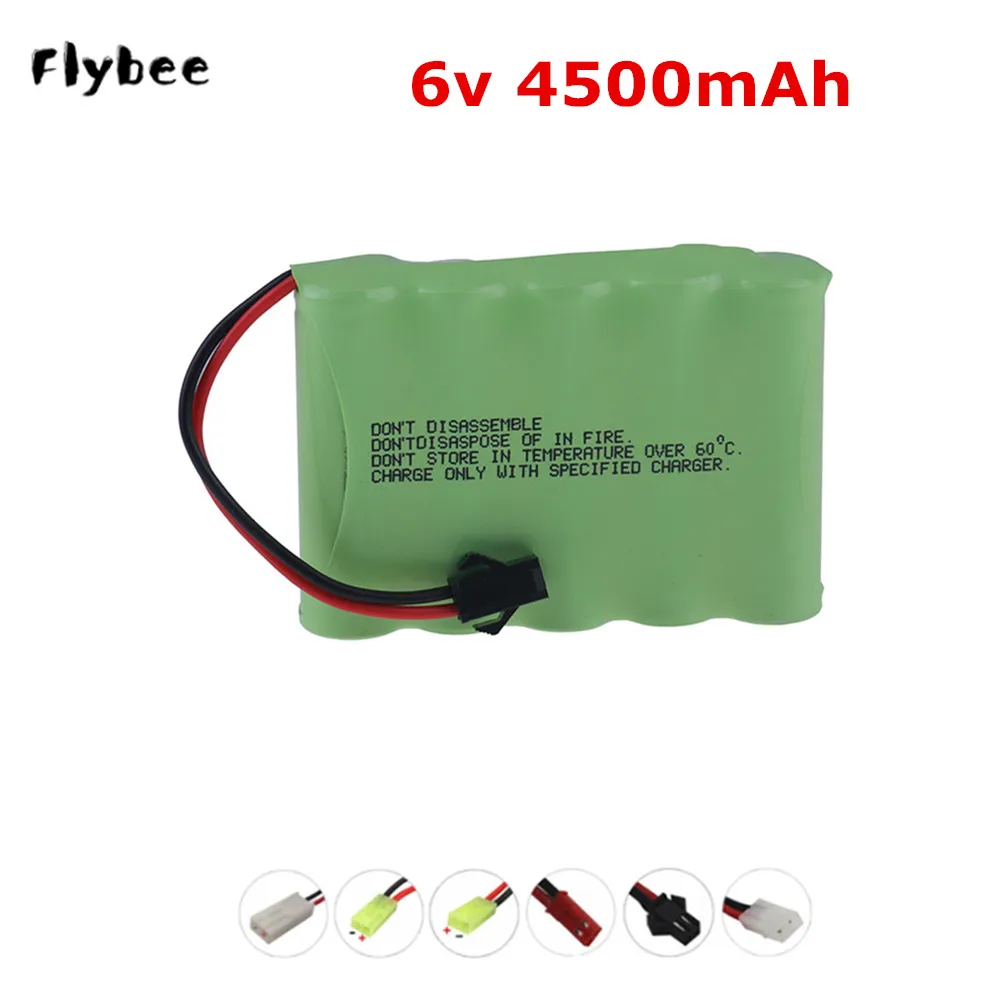 Upgrade 6v 4500mah NiMH Battery For Rc Toy Cars Tank Truck Robots Guns Boats Parts AA Ni-MH 6v Rechargeable Battery Pack 3500mAh