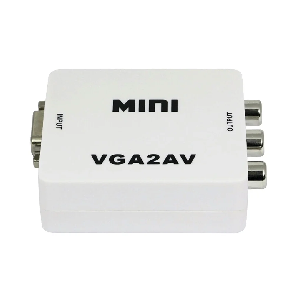 

Mini Vga to Av Rca Converter 1080P Pc to Adapter Supports Ntsc Detection for Business Presentation