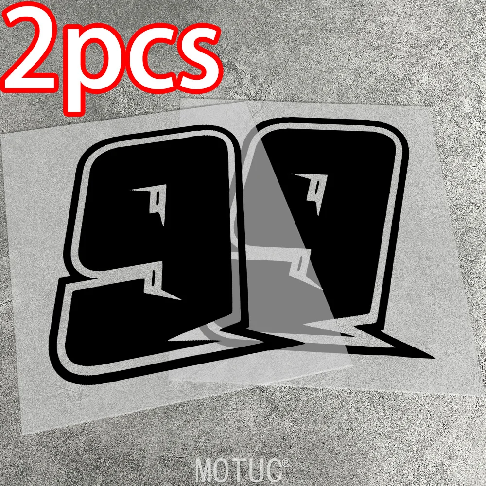 0-9 Racing Number Vinyl Stickers, Black & White Outline Waterproof Decals for Motorcycle Bike Car Helmet