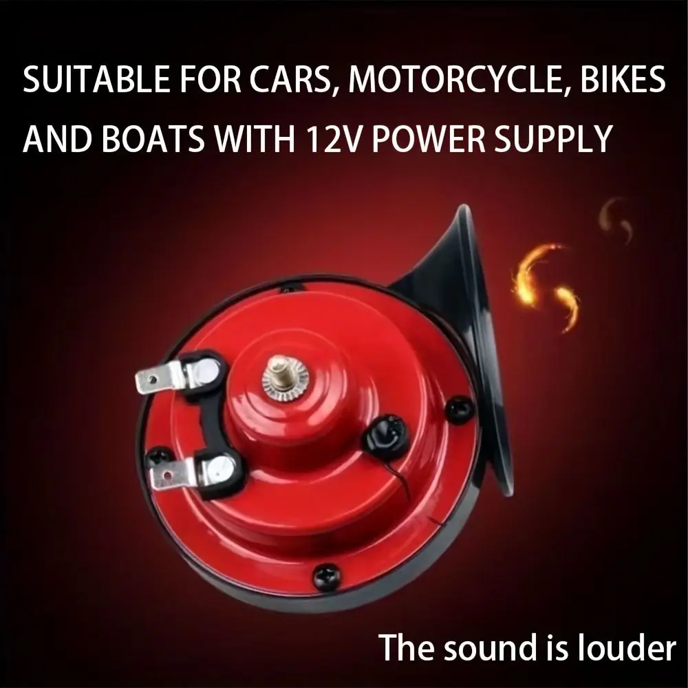 

2Pcs 12V/24V Loud Car Horn 300DB Waterproof Air Horns Replacement Kit Super Loud Red Motorcycles Speaker Universal