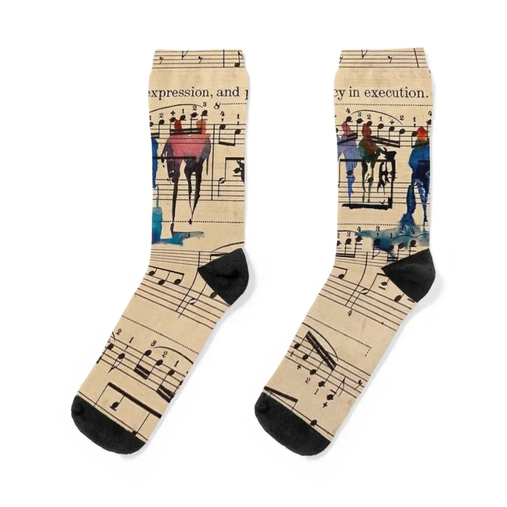 

Music Sheet Painting Socks custom Heating sock hiking designer Socks Women Men's