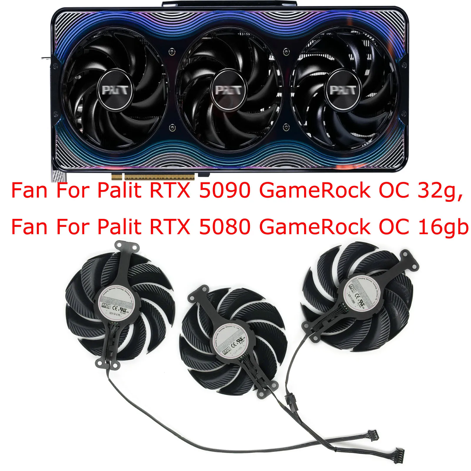 

GPU Graphics Card Cooling Fan,For Palit 5080 RTX5080 5070 RTX5070 GamingPro,For Palit RTX 5090 RTX5090 GameRock 32G,THA9520-B2H