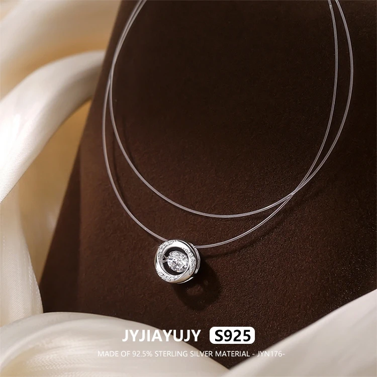 

JYJIAYUJY 100% Whole Original Sterling Silver S925 Pendant Necklace 10MM Heartbeat Zircon Fashion Jewelry Gift Daily JYN176