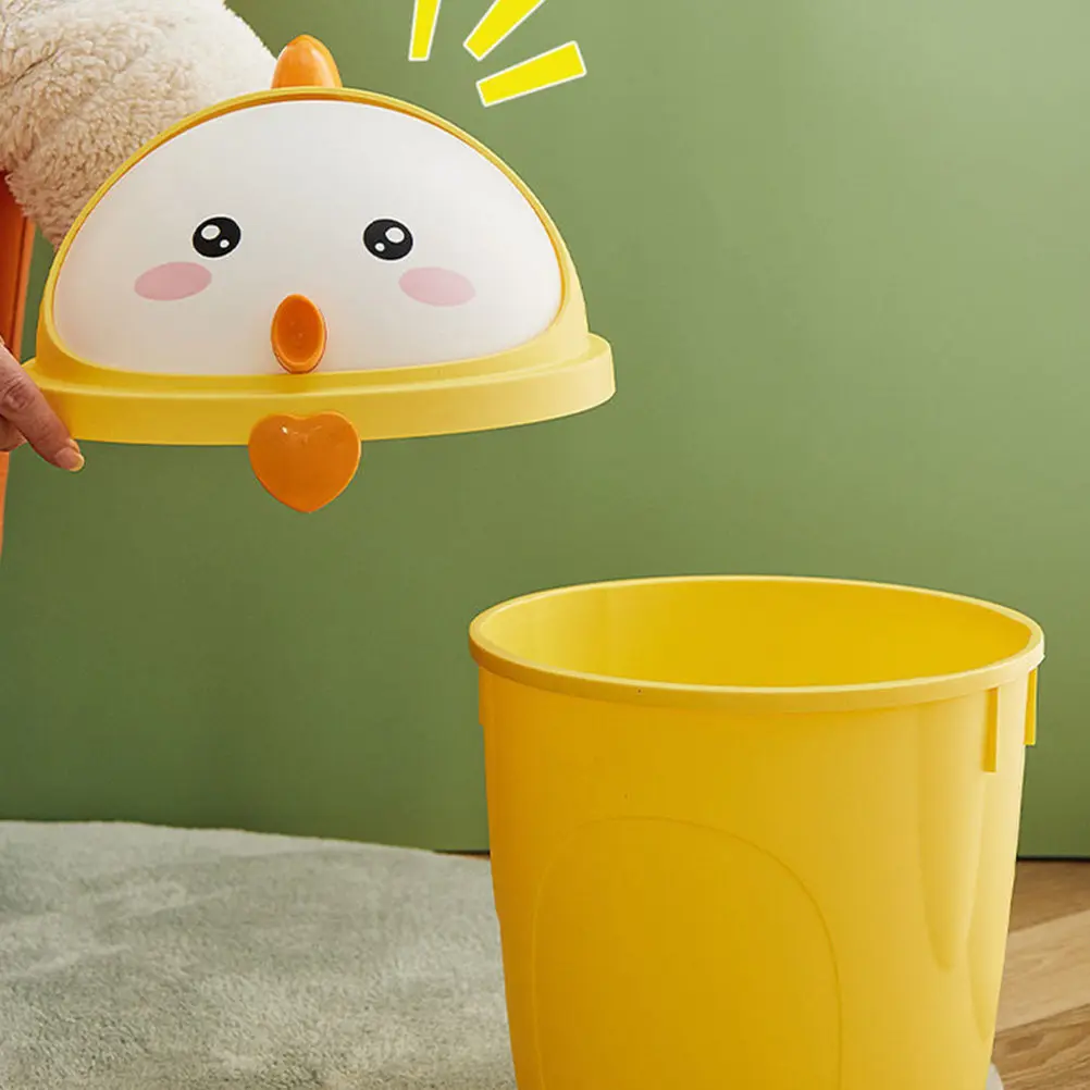 

Small Trash Can with Lid Chick Shaped Desktop Garbage Can for Bedroom Living Room Tabletop Waste Paper Bucket Decorative Mini