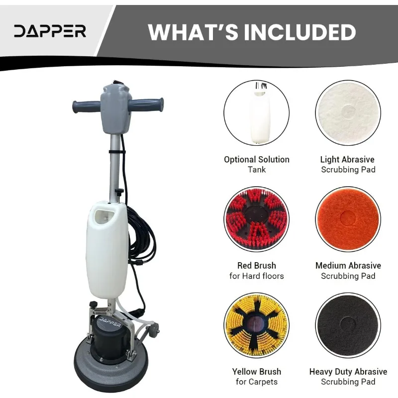 13" Heavy-duty Multi-Functional Floor Buffer Polisher Machine - Clean, Buff, Scrubb and Polish with Ease! Ideal for Carpets Too