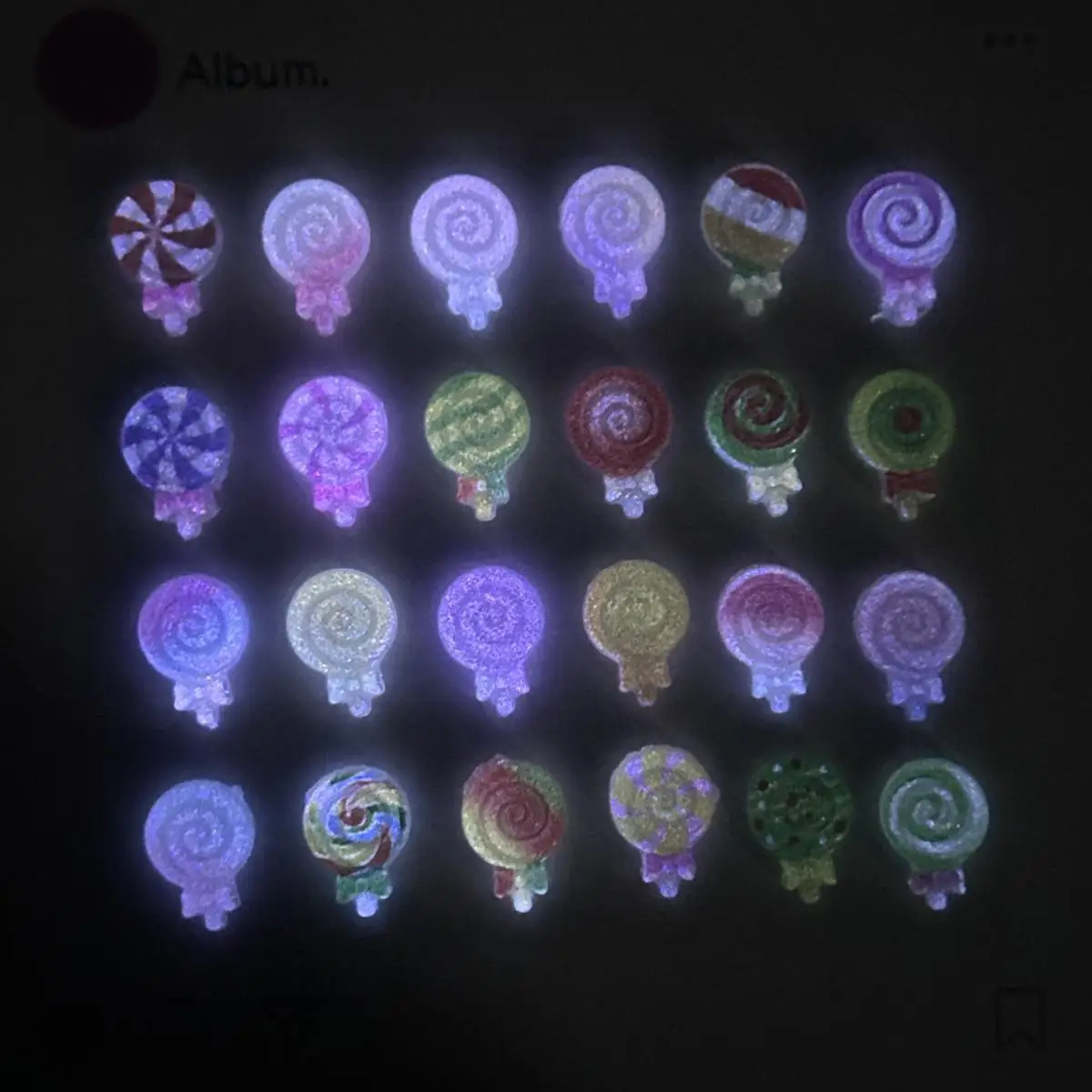 Random Mixed 3D Resin Luminous Simulated Frosted Lplipop Nail Charms Colorful Lollipop Nail Art Accessories for Manicure DIY