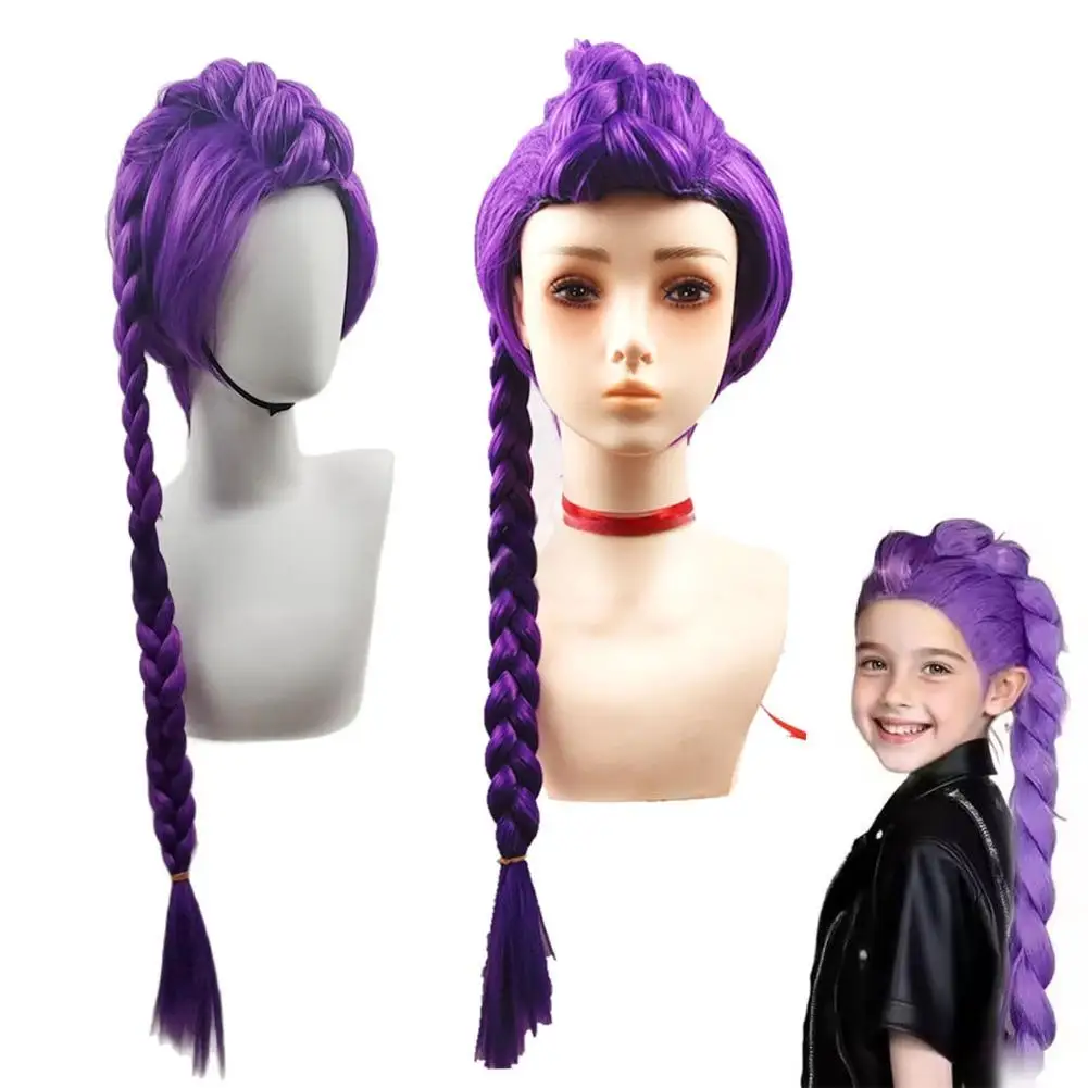 

HOT KPOP Demon Hunters Rumi Purple Cosplay Wig Halloween Party Roleplay Wig Heat Resistant Synthetic Wig Daily Halloween Gift