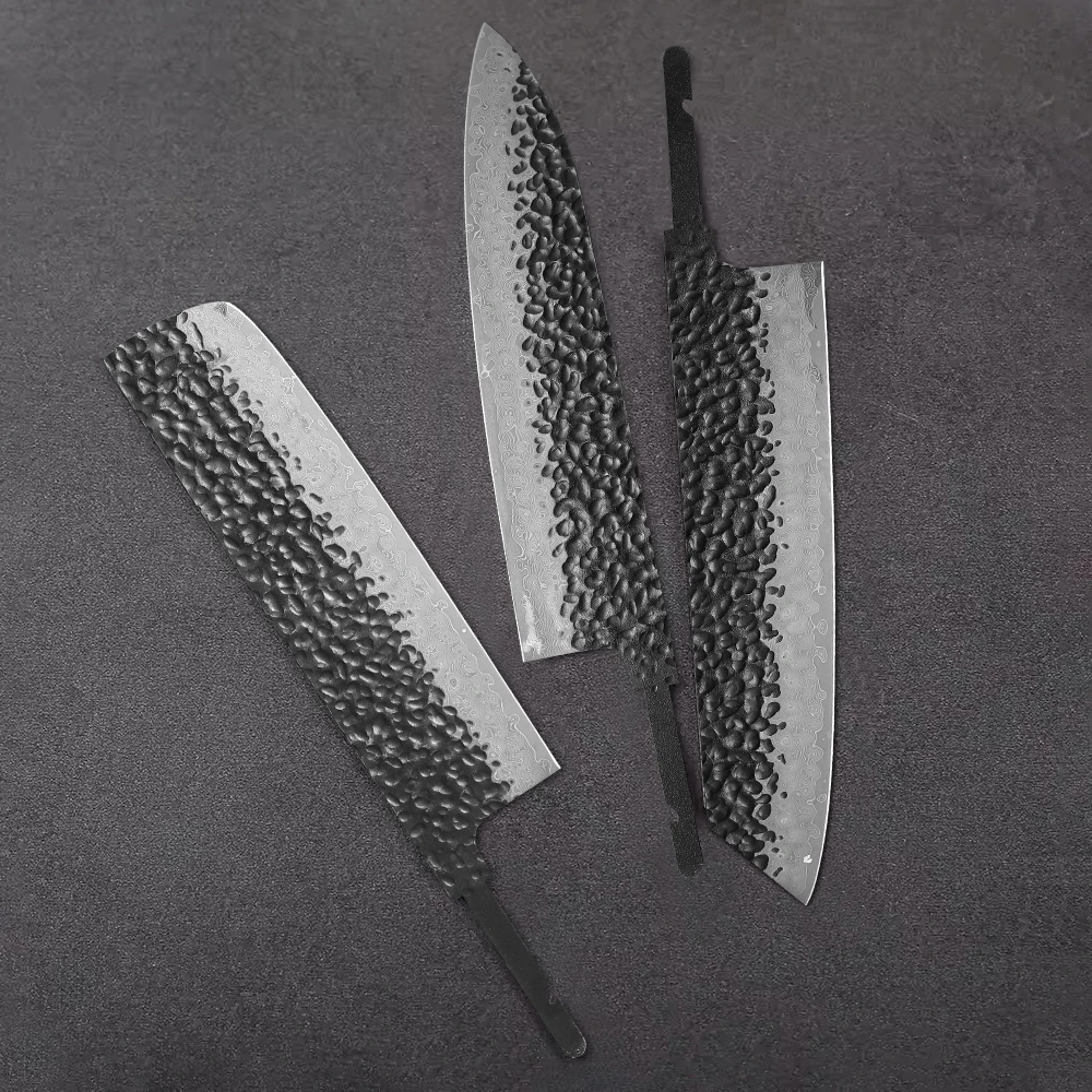 DIY Damascus VG10 Knife Blanks Set 3