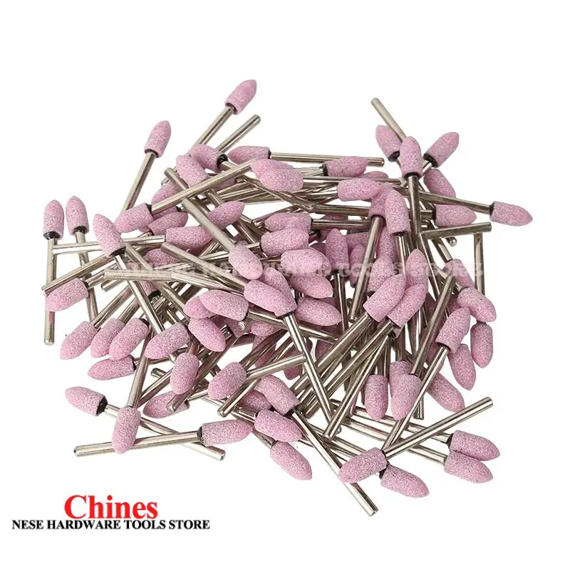 100PCS/Kotak Batu Abrasif Pemoles Penggiling Mata Bor Listrik Roda 6mm Untuk Alat Putar Dremel