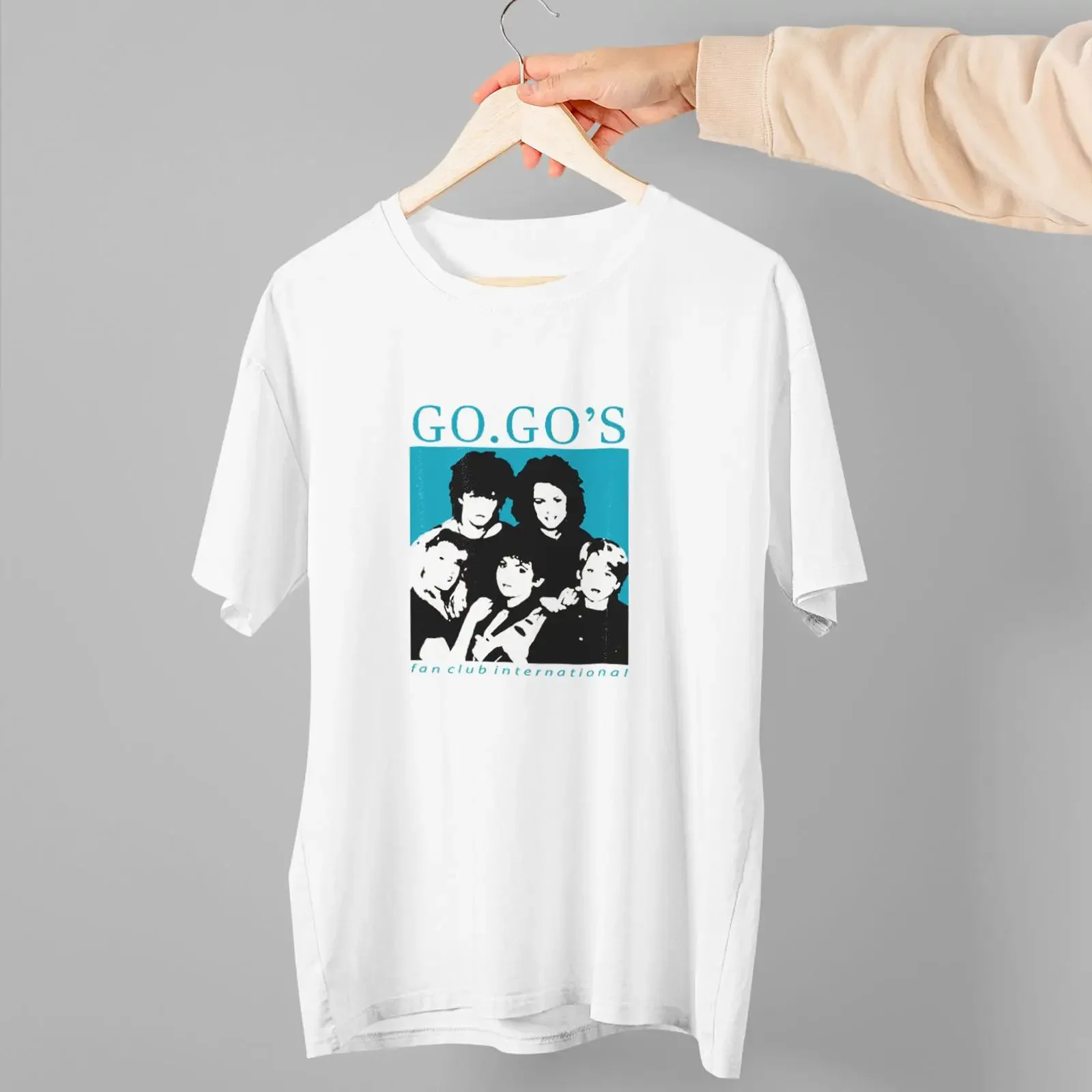 Camiseta Masculina Vintage de Algodão Pesado The GoGos Fan Club Belina Carlisle - Mais Vendida, Tamanho EUA, Estilo Lavado