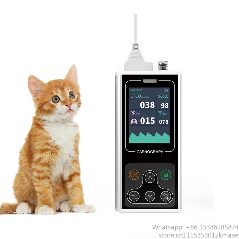 Vequyn CA10SVET Sidestream ETCO2 Detector: Multi-Parameter SpO2, PR Monitor for Cats and Dogs
