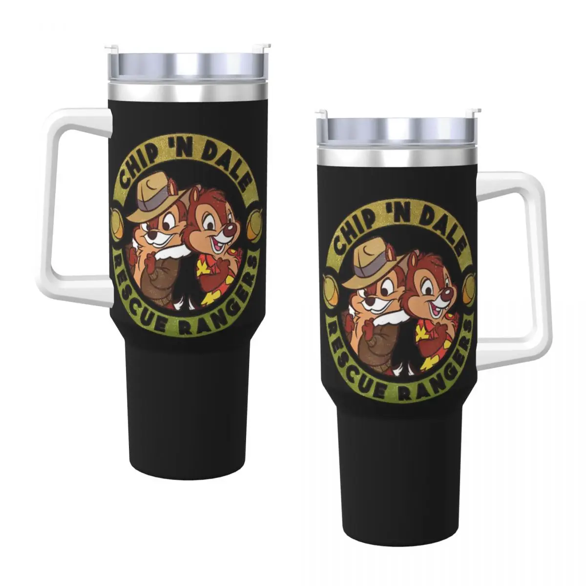 Squirrels Rescue Rangers Logo Stainless Steel Tumbler Travelist Car Mugs Large Capacity Thermal Mug