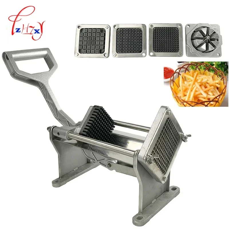 Manual Heavy Duty French Fry Cutter, Potato Cutter ,Potato Slicer,potato Wedge Machine 4pc(7mm,10mm,14mm Flower Knife)