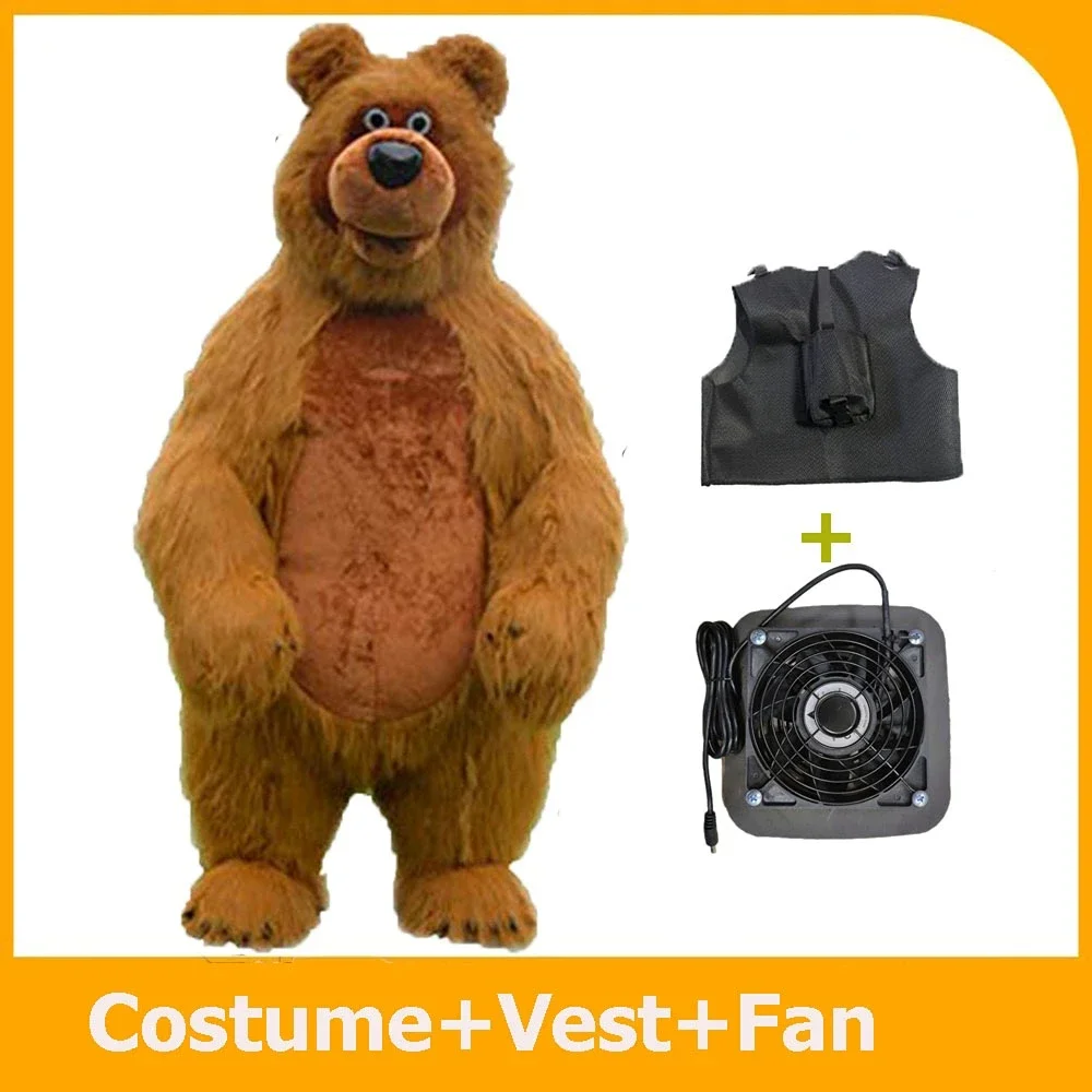 Christmas 2.6m Full Body Inflatable The Bear Mascot Costume Full Wearable Suit Stage Wear Character Fancy Dress No Batter No Bat